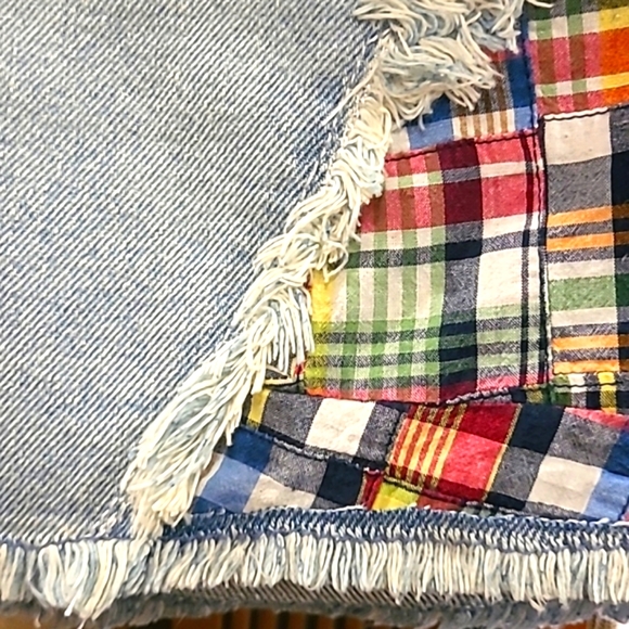 UPCYCLED☆HANDMADE "ella moss" and ☆OKD co. EMBELLISHED DENIM SKIRT Size 28 - Picture 14 of 15